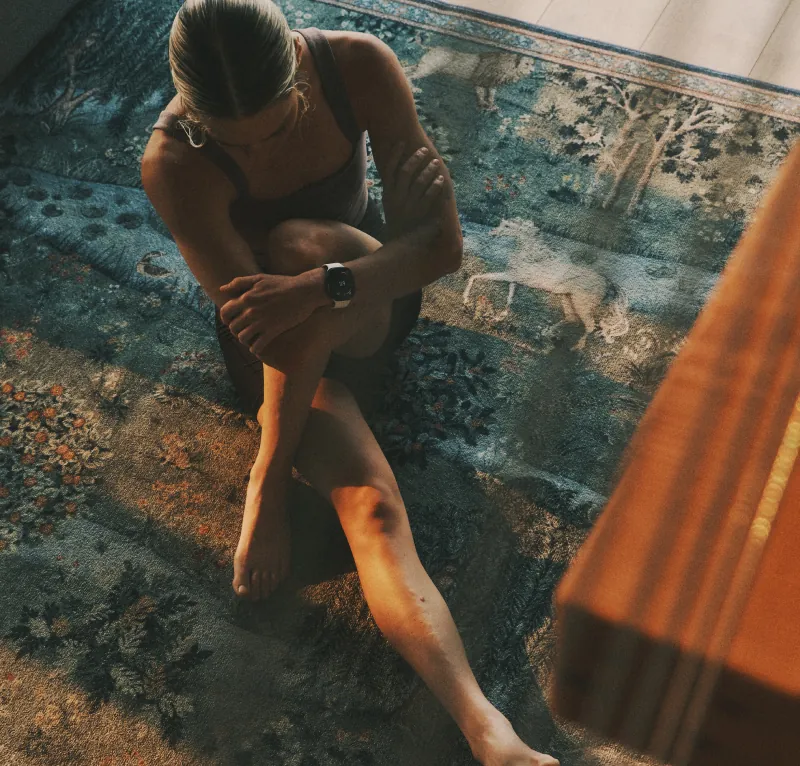 Athlete in a focused yoga session