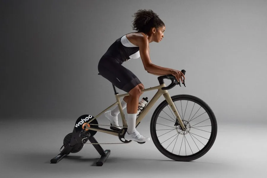 Wahoo KICKR CORE smart bike trainer shown from a three-quarter angle